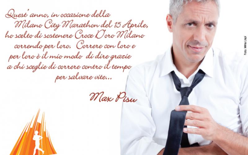 Max Pisu corre per Croce d'Oro Milano Onlus alla Milano City Marathon